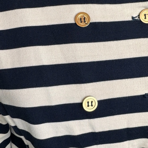 J.Crew Merriweather navy and White Striped knit jacket blazer nautical preppy - Picture 4 of 6